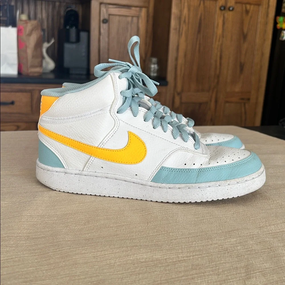 Nike Mens Court Vision Mid Next Nature White Ocean Bliss Sneaker FJ3998-100 sz 8